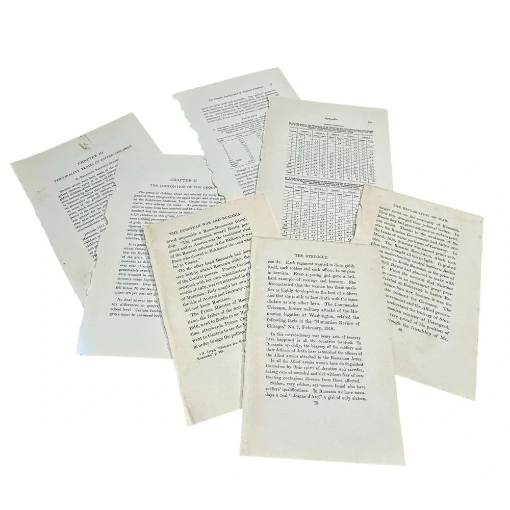 Authentic Vintage Paper Ephemera Book Page Lot